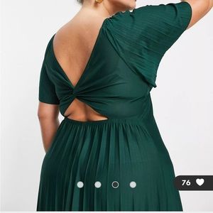 ASOS Curve pleated Emerald Dress